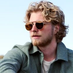 Waykins Lunettes De Soleil Ward Dorées Thea à Verres Bruns -Boutique Trendhim ste megashoot2 sunglasses 4 22897