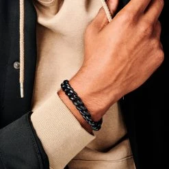 Lucleon Gourmette Noire En Acier 12 Mm -Boutique Trendhim ste modelpics natahnwilliam 21973 10 12 mm