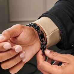 Lucleon Gourmette Noire En Acier 14 Mm 8 Lucleon Gourmette Noire En Acier 14 Mm -Boutique Trendhim ste modelpics natahnwilliam 21977 11