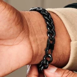 Lucleon Gourmette Noire En Acier 16 Mm -Boutique Trendhim ste modelpics nathanwilliam 21985 19 16mmbm