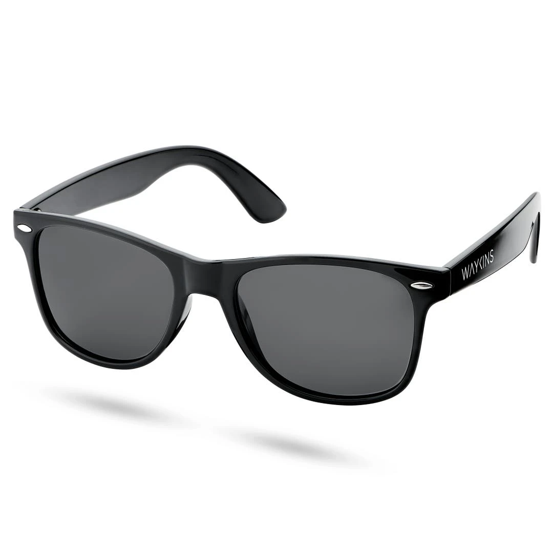Waykins Lunettes De Soleil Rétro Noires Polarisées 1 Waykins Lunettes De Soleil Rétro Noires Polarisées