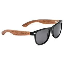 Waykins Lunettes De Soleil Rétro Noires à Verres Polarisés Et Branches En Bois -Boutique Trendhim wa39 3